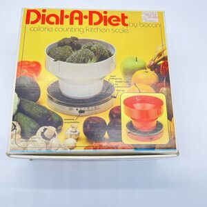 Vintage Baccini Dial-A-Diet Food Scale Kitchen w/Memory Tab & Diet/Normal Scale